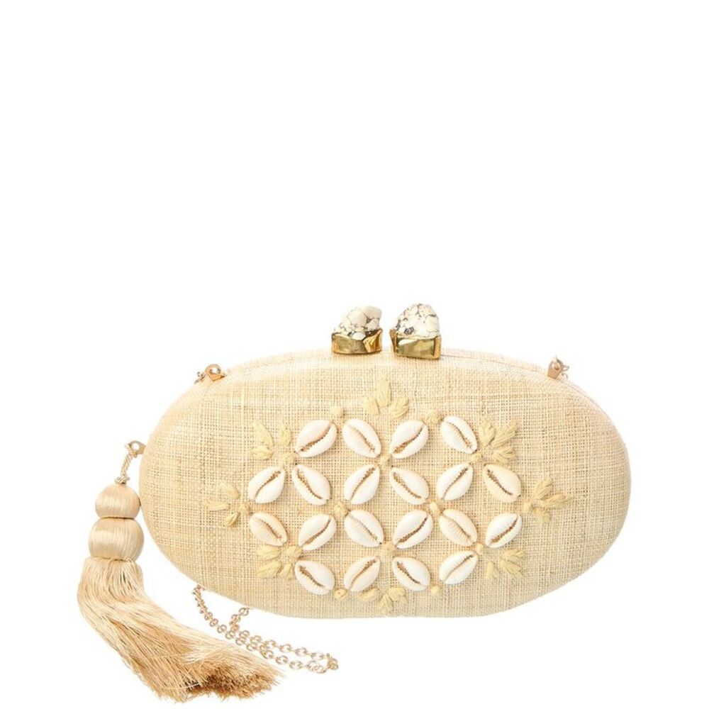 Rafé Joanna Straw Clutch, Brown